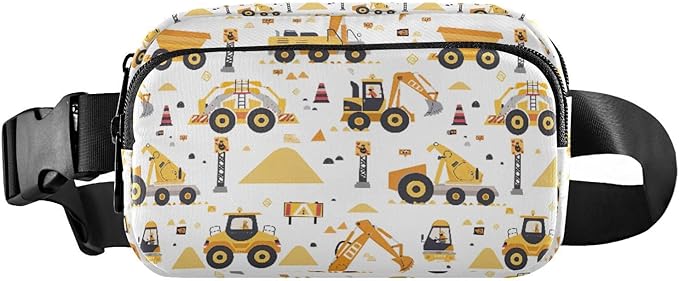 Funny Trucks Excavator Fanny Pack for Women Men Water Resistant Fashion Waist Packs with Adjustable Strap Belt Bag for Travel Workout Jogging Hiking 21219375