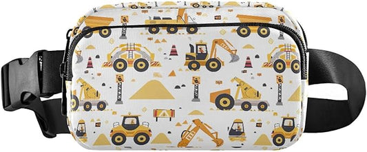 Funny Trucks Excavator Fanny Pack for Women Men Water Resistant Fashion Waist Packs with Adjustable Strap Belt Bag for Travel Workout Jogging Hiking 21219375