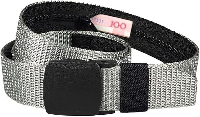 Money Waist Belt, Hidden Travel Pouch, Security Wallet with Blocking, Adjustable Strap for Documents Currency Tickets, Travel Gear, Anti Theft Belt for International Trips