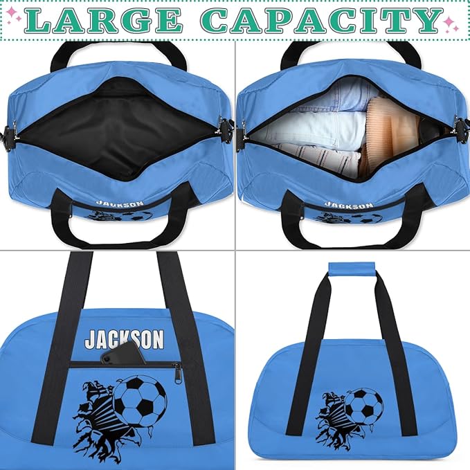 Custom Gym Duffel for Kids Boys,Personalized Duffel Bag Overnight Bags for Travel Weekender Practice Basketball