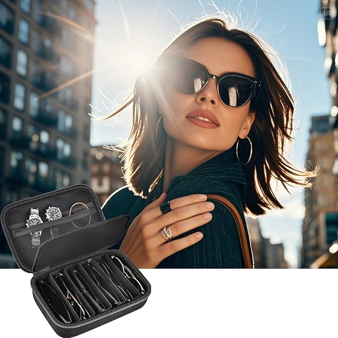 Travel Sunglass Organizer Case for Quay Polarized Sunglasses Men Women, Trendy Glasses Storage Box (Bag Only)