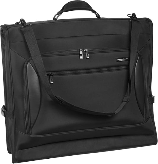 WallyBags® Solutions 45" Premium Garment Bag with shoulder strap and multiple pockets