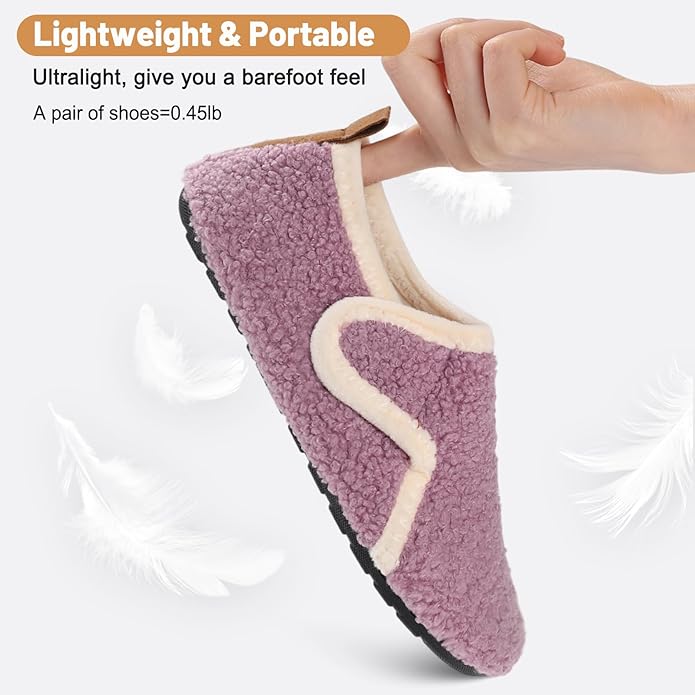 Ultrafun House Slippers for Women Men Slip on Barefoot Slippers Socks Soft Lightweight Rubble Sole House Shoes Indoor/Outdoor