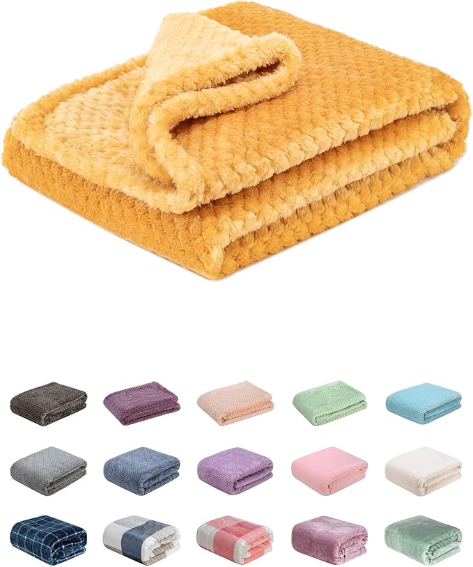 Fuzzy Blanket or Fluffy Blanket for Baby, Soft Warm Cozy Coral Fleece Toddler, Infant or Newborn Receiving Blanket for Crib, Stroller, Travel, Decorative (28Wx40L, XS-Banana)