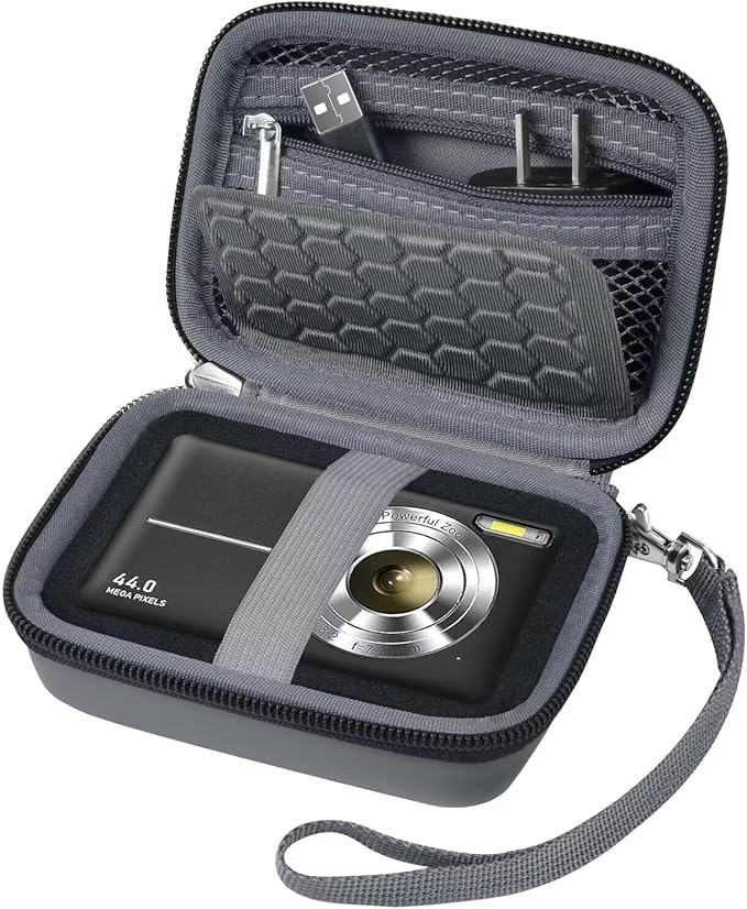 Comecase Carrying & Protective Case for Digital Camera, for CAMKORY/for Kodak Pixpro/for Canon PowerShot ELPH 180/190 / for Sony DSCW800 DSCW830 Cameras for Travel - Dark Grey