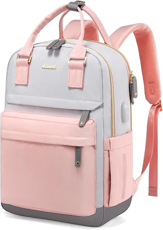 LOVEVOOK Travel Laptop Backpack Women, 15.6 Inch Anti-theft Laptop Bag with USB Port, Fashion Waterproof Computer Backpacks Teacher Nurse Backpack Purse for College Work