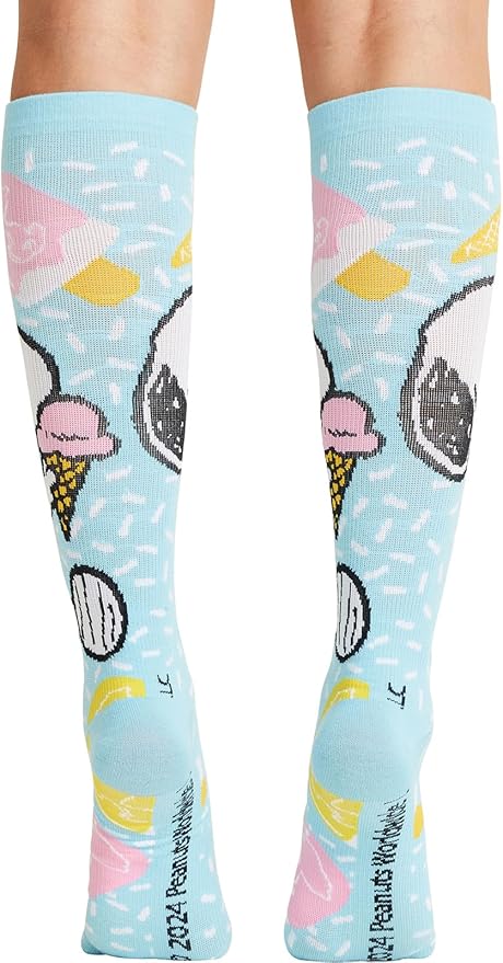 Cherokee Women's 10-15mmHg Compression Socks – Fun Print Knee Highs with Light Support, Soft Feel - PRINTSUPPORT