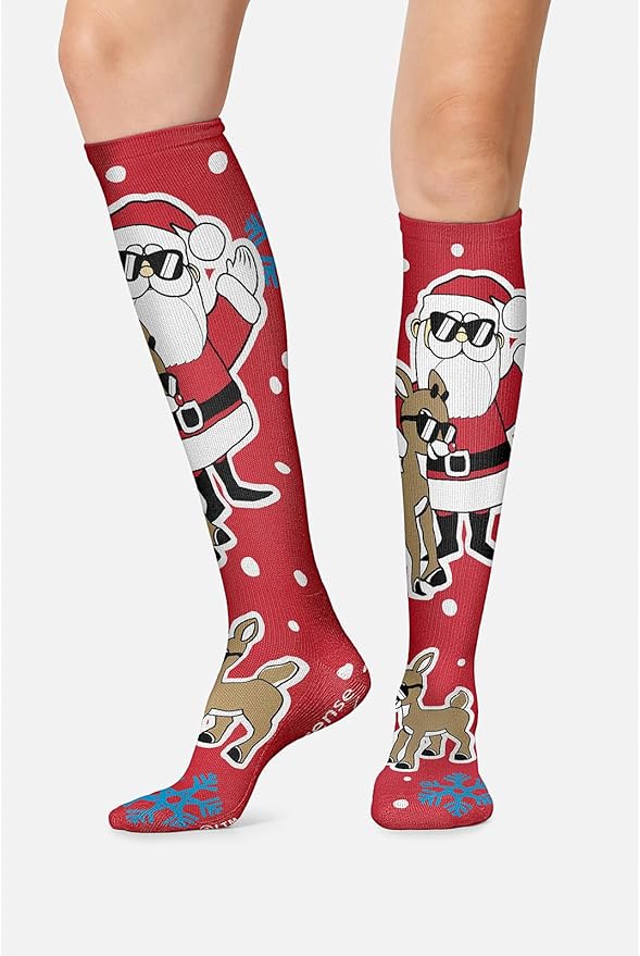Cherokee Women's 10-15mmHg Compression Socks – Fun Print Knee Highs with Light Support, Soft Feel - PRINTSUPPORT