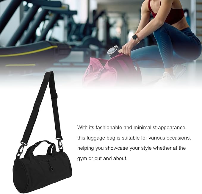 Greensen Compact Travel Bag, Oxford Fabric Gym Bag with Organized Storage, Lightweight and Versatile for Weekend Getaways and Daily Use (Black)