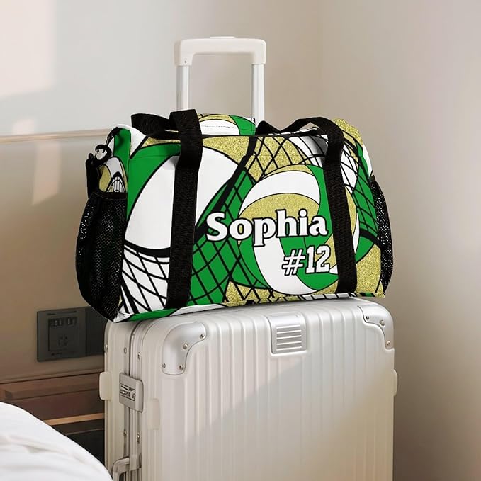 Custom Volleyball Duffel Bag with Name Personalized Travel Bags Sport Gym Bag Carry On Weekender Bags for Men Women