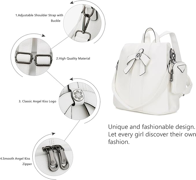 ZOCAI Backpack Purse for Women Fashion Backpack Purses PU Leather Daypacks Anti-Theft Shoulder Bag Satchel Purse