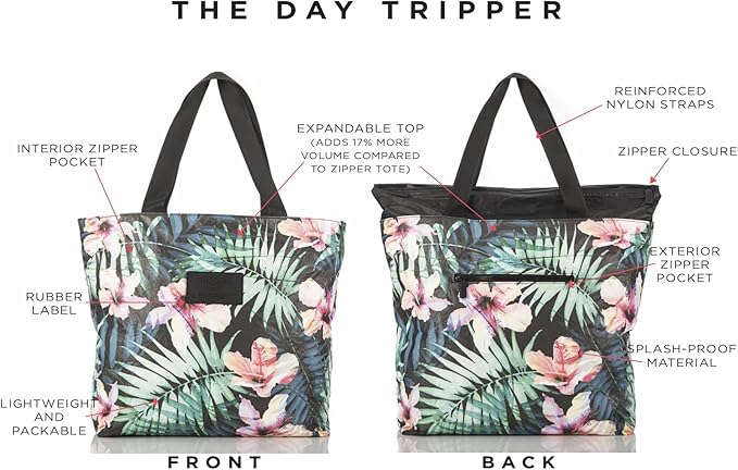 ALOHA Collection Day Tripper Tote | Lightweight, Packable, and Splash-Proof Beach Tote Bag | Easy to Clean