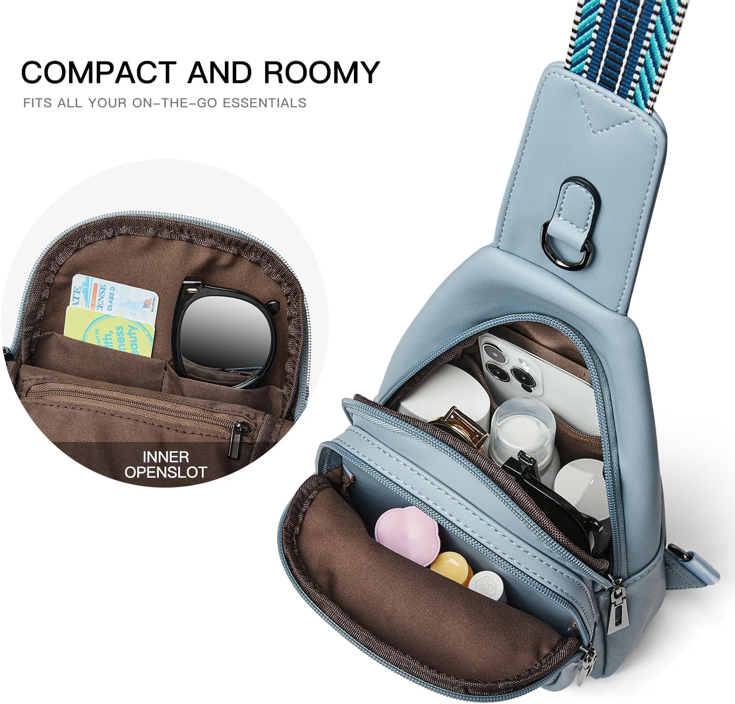 Sling Bag For Women Fanny Pack Crossbody Travel Shoulder Belt Bags Tote Backpack Purse Faux Leather