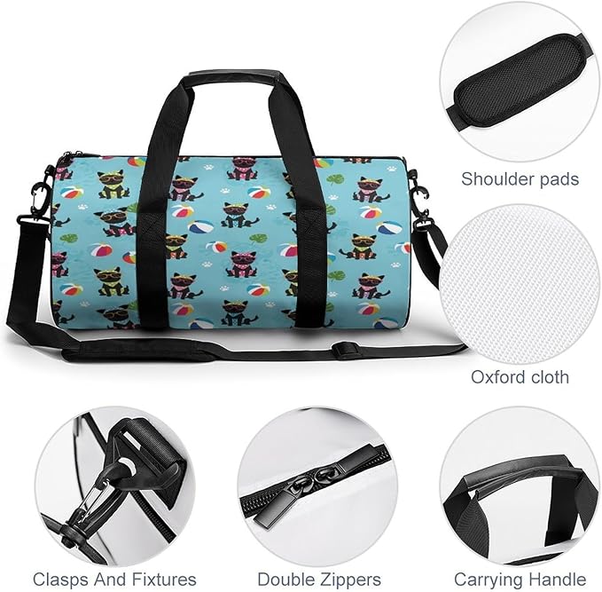 Overnight Weekender Travel Bag Black Dog Pinscher Pool Gym Sports Travel Workout Bag Basketball Football Weekender Bags