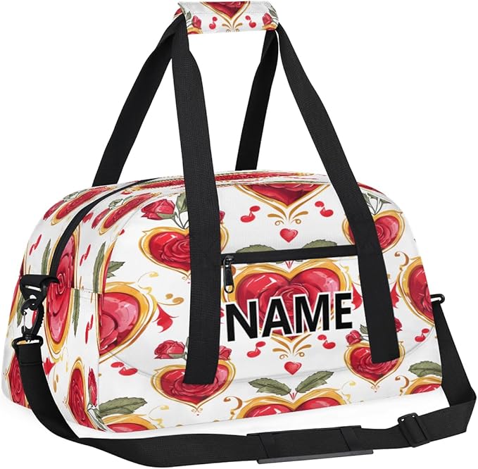 Rose Floral Mini Gym Bag 18 inch for Women Men Waterproof Custom Retro Flower Vintage Travel Duffel Bag Carry On Overnight Tote Nurse Bag for Work Fitness Hiking