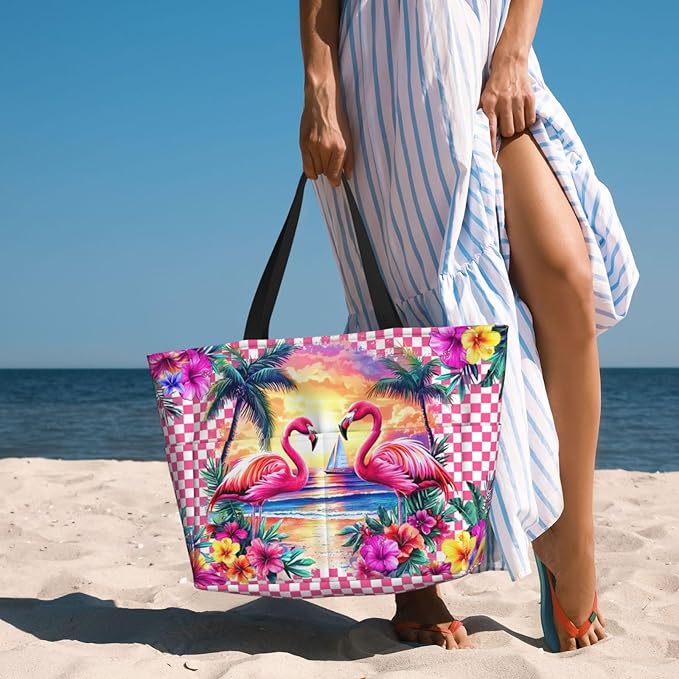 Extra Large Beach Bags For Women, Waterproof Beach Totes Bags For Women, Lightweight Foldable Pool Bag With Zipper