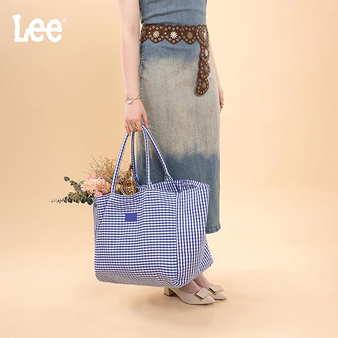 Montana West x Lee Extra Large Soft Cotton Tote Bag for Women Thick Lightweight Shoulder Bag Reusable Grocery Bag