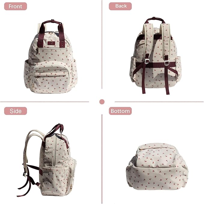 Diaper Bag Backpack, Large Capacity Multifunction Baby Essentials Fashion Travel Pack Linen Canvas office Laptop Bag (Corduroy Hawthorn)