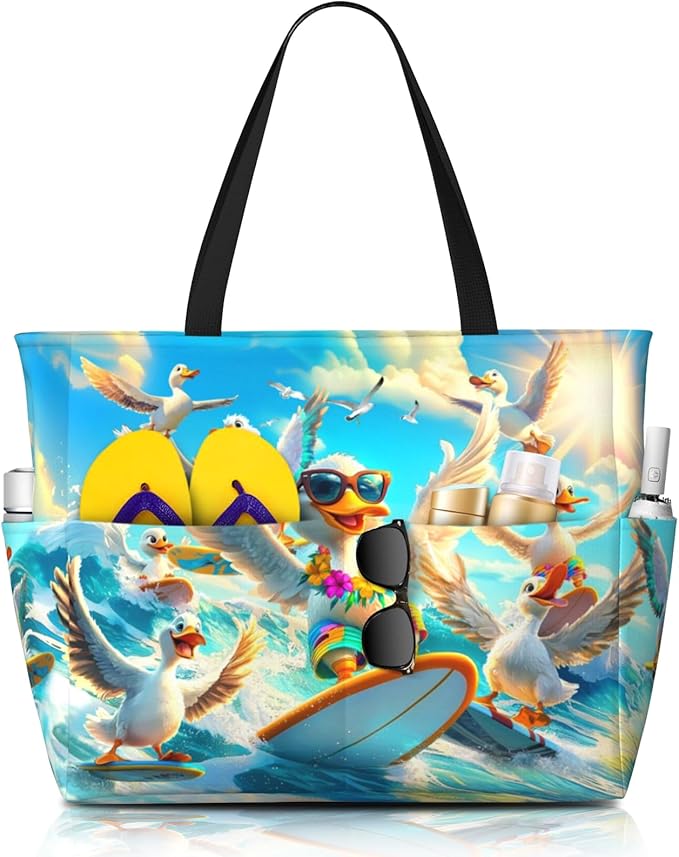 Large Beach Tote Bag Beach Bag Waterproof Sandproof Lightweight Women Tote