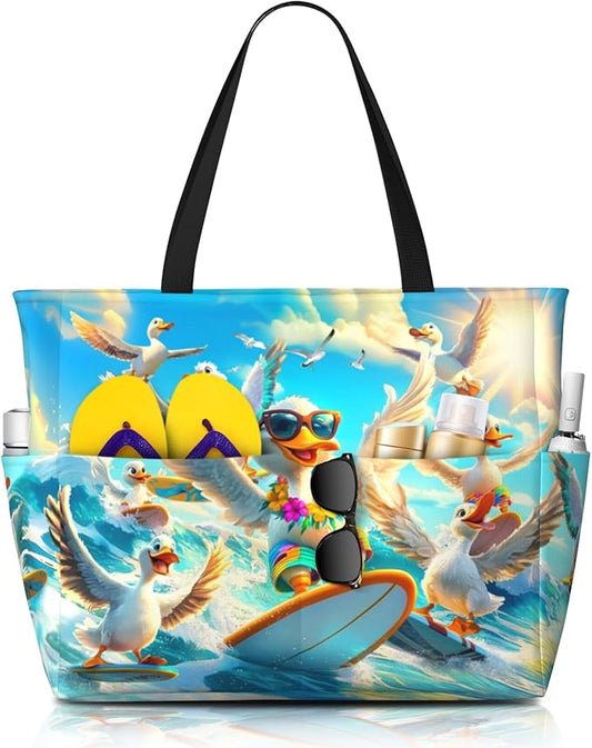 Large Beach Tote Bag Beach Bag Waterproof Sandproof Lightweight Women Tote