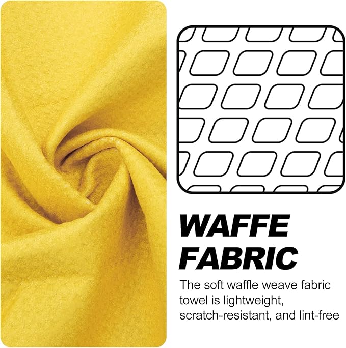 Golf Towel, Microfiber Waffle Design with Clip - Industrial Strength Magnet for Strong Hold to Golf Bags (Play Like A Champion Today)