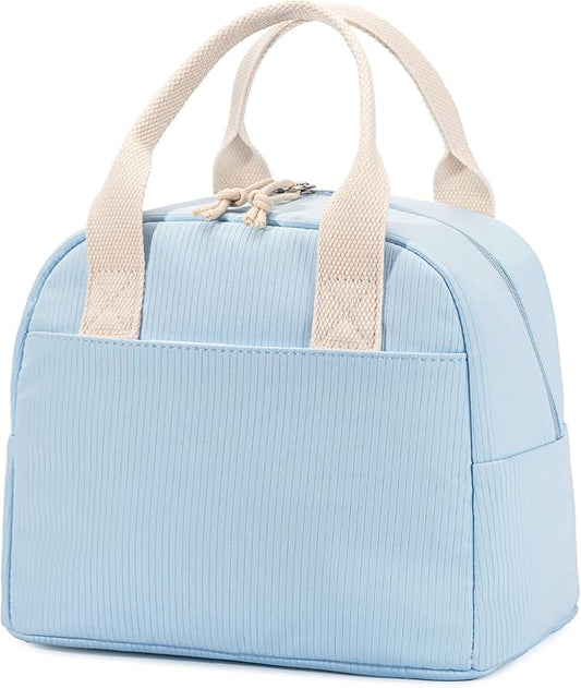 Lunch Bag for Women, Insulated Lunch Box, Reusable Water-Resistant Lunchbox Cooler with Front Pocket, Large Capacity Lunch Tote Bag for Work, Travel, Picnic