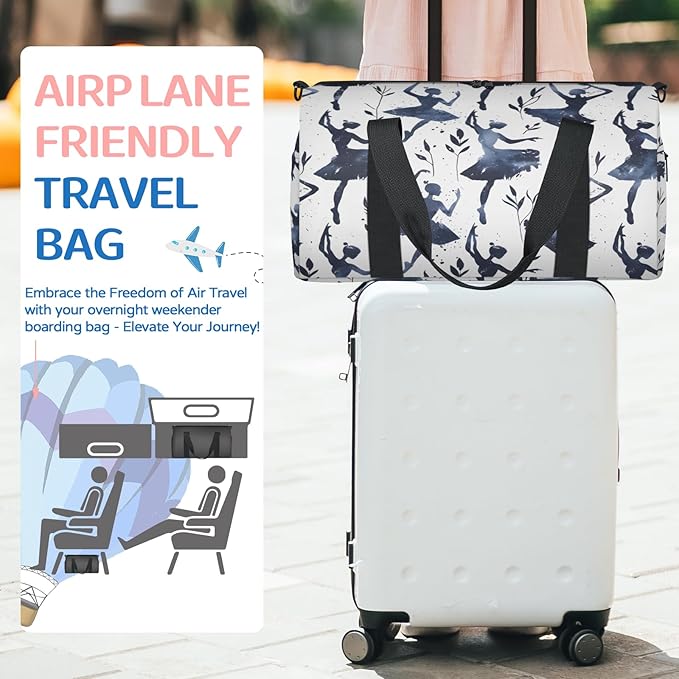 Dance Travel Duffle Bag for Women Men, Overnight Weekender Bag, Carry on Tote for Sport Gym