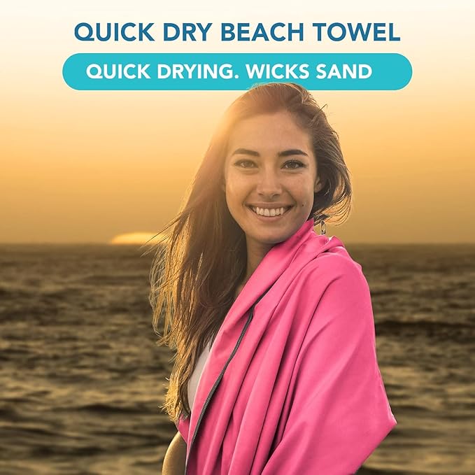 Youphoria Microfiber Travel Towel Fast Drying Lightweight - Quick Dry Towel for Camping, Beach, Backpacking, Hiking & Sport