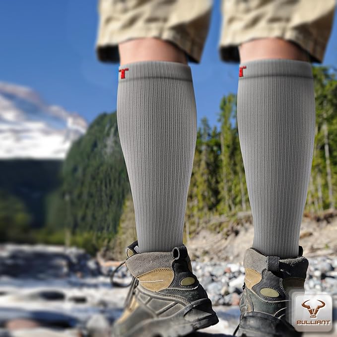 BULLIANT Compression Socks 3Pairs-15-20mmHg Circulation Support Men Women Hiking Sports Recovery-Upgraded Wicking Tech