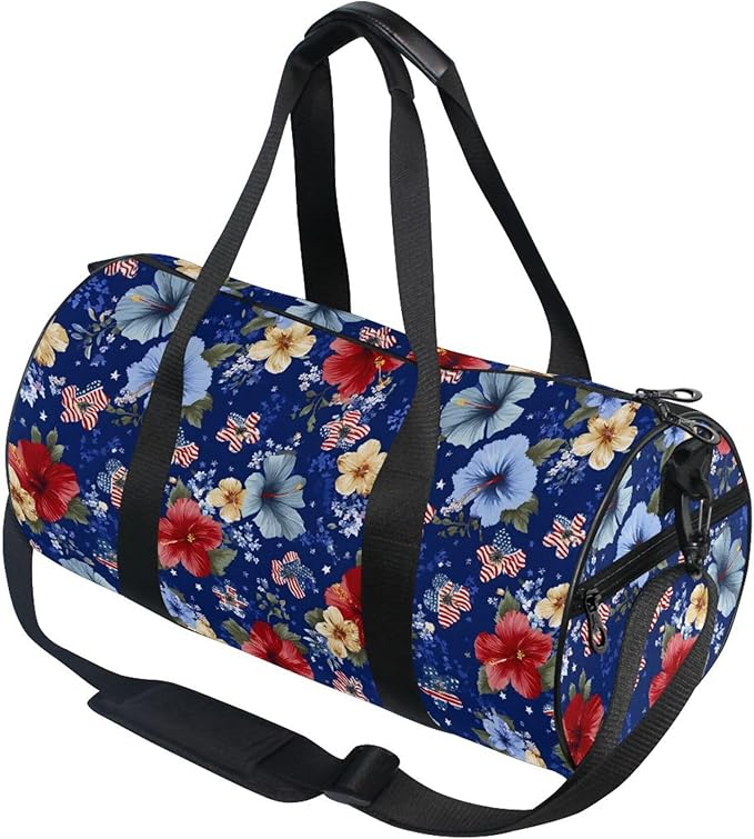 MNSRUU Sports Duffel Bags, Flowers Athletic Gym Bag Overnight Workout Travel Tote Luggage for Men Women Yoga