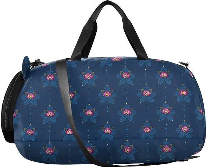 Flor De Mayo Midnight Blue Kids Cute Gym Bag with Shoes Compartment Multifunctional Sport Gym Tote Bags for Beach Swim Bags Pool Sports bolsa para hombre
