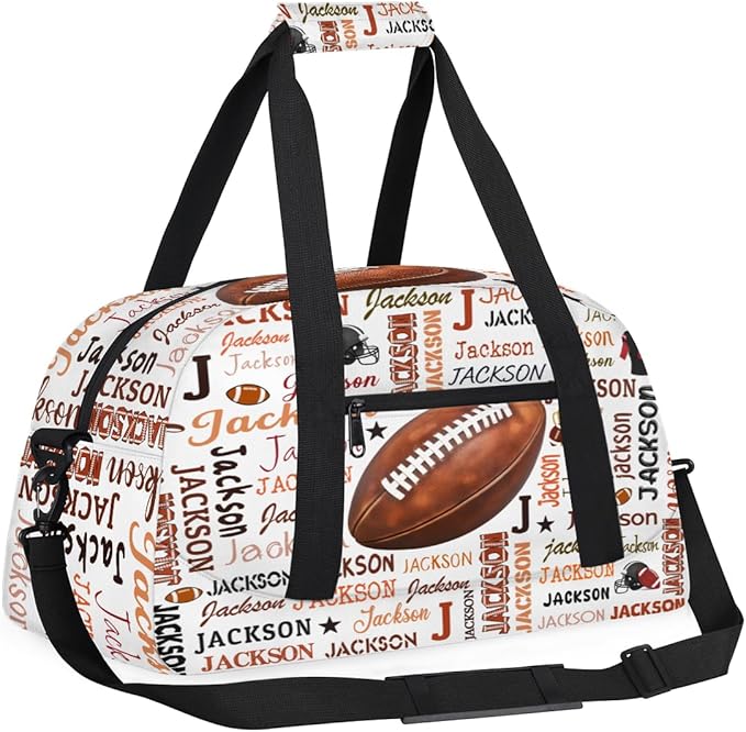 Custom Name Sports Bag for Kids Boys, Personalized Gym Duffel Fitness Travel Weekender Tote Carry-On Training Perform Bag,