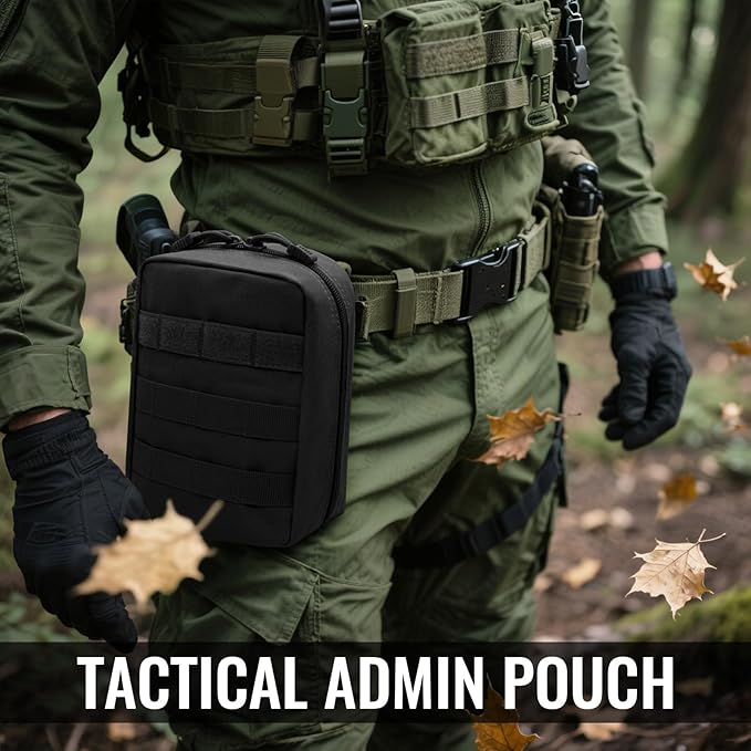 Qavctw Tactical Pouch Utility Organizer Molle Pouches EMT Ifak Medical First Aid Kit Utility Pouch with Two Zippers for Outdoor Tactical Survival Bag