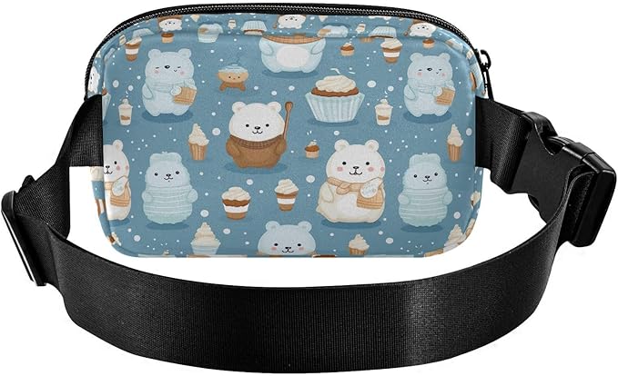Cute Bear Ice Cream Fanny Pack for Women Men Water Resistant Fashion Waist Packs with Adjustable Strap Belt Bag for Travel Workout Jogging Hiking 21219742