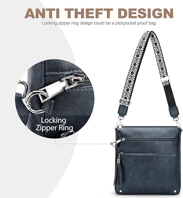 Anti Theft Crossbody Purses for Women RFID Blocking Crossbody Bags, Travel Shoulder Purse with Built-in Wallet