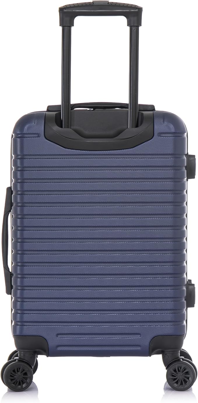 InUSA DEEP Luggage with GEL Handle | Spacious Traveling Suitcases, Travel Suitcase with Dual Spinner Wheels and Studs | 20 Inch Carry On Hardside Luggage | Blue