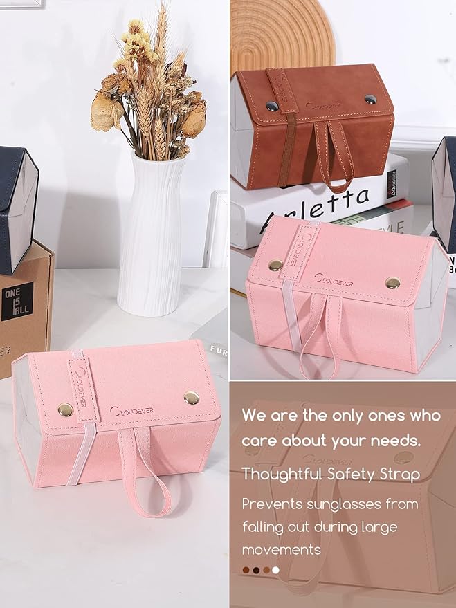 Sunglasses Travel Case Organizer Hangable for Men Women, Eyeglasses Foldable Storage Organizer