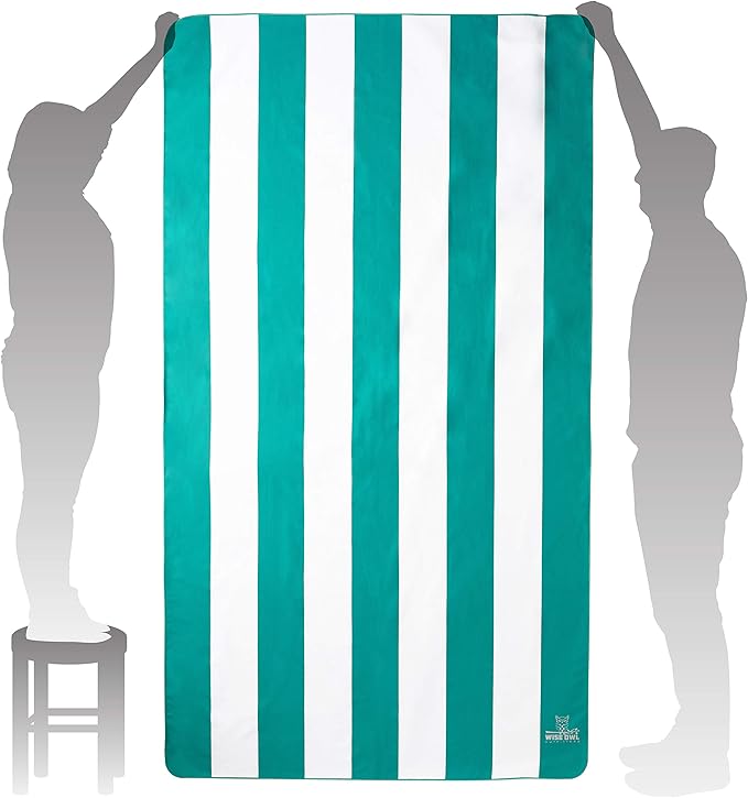 Wise Owl Outfitters Microfiber Beach Towel (7x4 ft) – Extra Large, Quick Dry, Lightweight and Sand Free for Adults at The Beach, Pool, Gym, Yoga, or for Travel and Outdoor Use