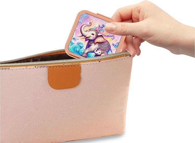 Magnifying Compact Mirror for Purse, 1x/2x Magnification Travel Makeup Mirror 2.8 inch Double-Sided Mini Folding Mirror, Cute Small Pocket Mirror for Gift, Travel Essentials