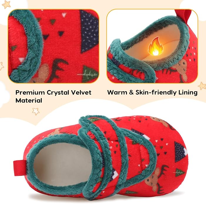 LeIsfIt Toddler Slippers Boys Girls House Shoes Soft Warm Kids House Slippers Slip on Cozy Bedroom Sock Shoes Non-slip Indoor Outdoor Slipper Shoe