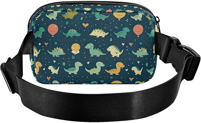Cute Dinosaurs Fanny Pack for Women Men Water Resistant Fashion Waist Packs with Adjustable Strap Belt Bag for Travel Workout Jogging Hiking 21219796
