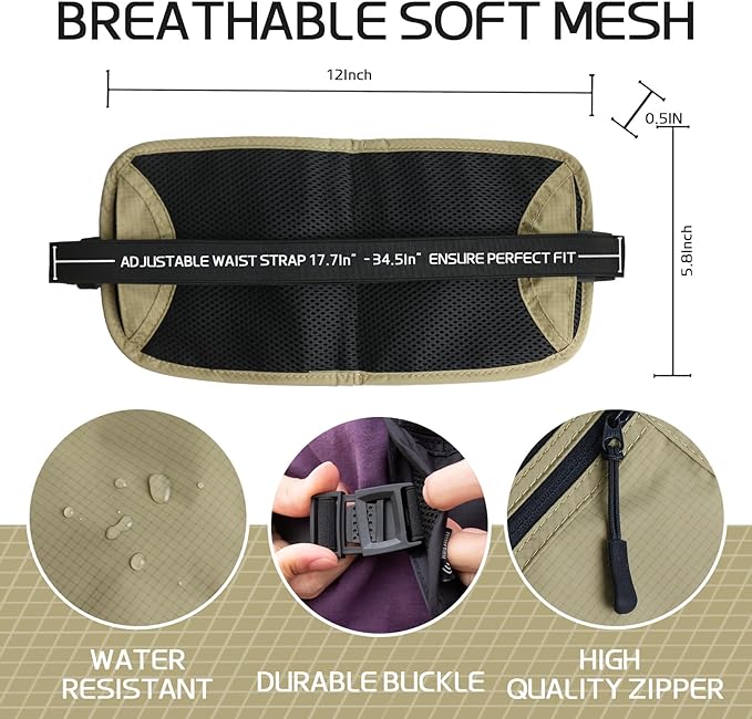 Travel Passport Holder - RFID Blocking Travel Pouch Money Belt Airtag Passport Wallet for Men, Women