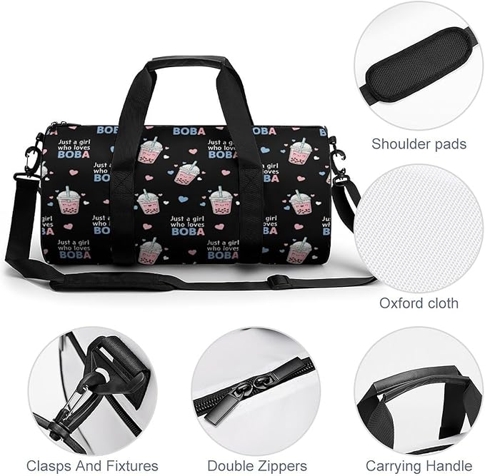 Gym Sports Duffle Bag Just A Girl Who Loves Weekender Carry on Beach Yoga Overnight Luggage Bag Travel Training Workout Bags