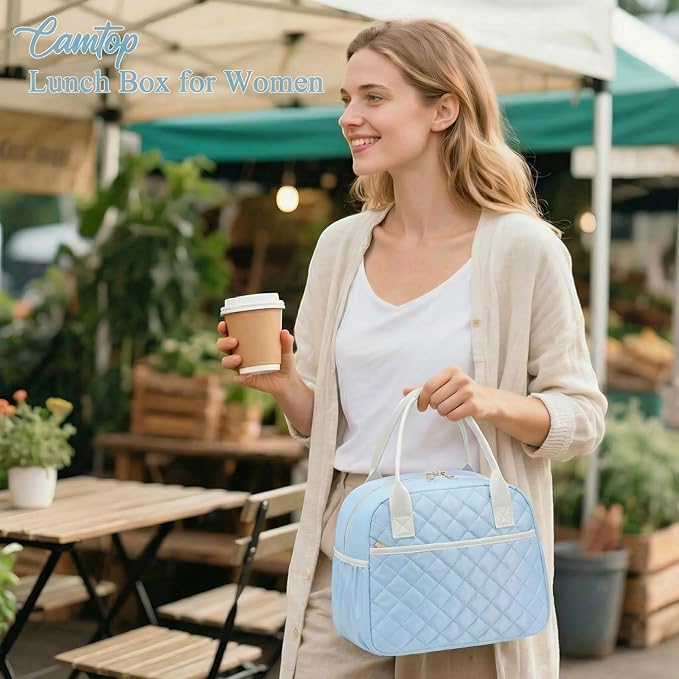 CAMTOP Lunch Box for Women Men Insulated Lunch Bag Lunch Tote Bag Leakproof Thermal Cooler Large Capacity for Travel Work School Picnic (Blue)
