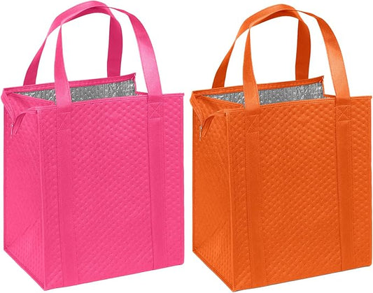 Mediz Hannah Direct Large Capacity Heavy Duty Insulated Smart Shopping Bag - Strong Reusable Grocery Tote 2 Pack