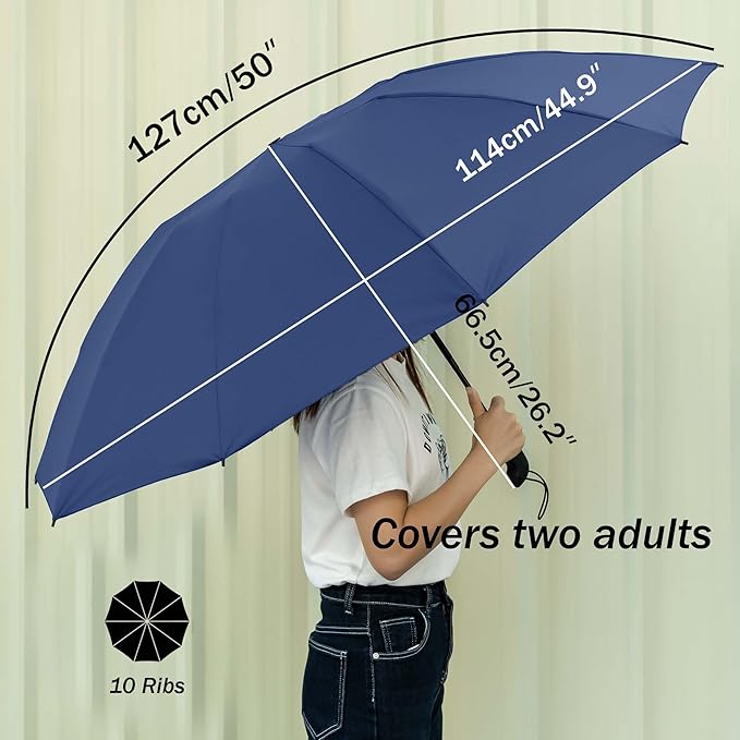 Conlun Travel Inverted Umbrella Compact Windproof- Automatic reverse Umbrellas for Rain - Folding Portable 10 Ribs Large Umbrella