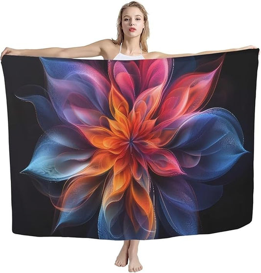Gradient Color Mandala Print Beach Towel – Oversized (79"x 56") Lightweight Thin Towels for Adults - Quick Dry, Absorbent Easy to Carry Sand Free Travel Towel for Vacation Swimming, M