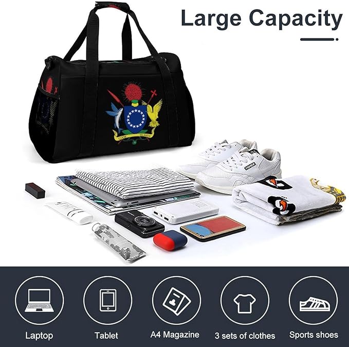 Coat of Arms of The Cook Islands Duffle Bag Gym Bag for Workout Travel Tote with Detachable Straps