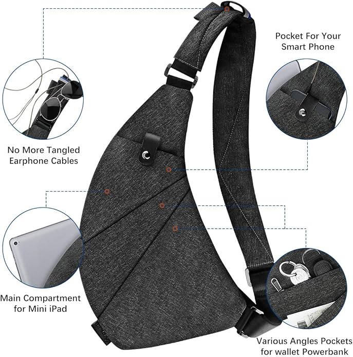 MRang Sling Crossbody Bags Trendy Travel Anti Theft Safe Purse Bags for Women Men Waterproof