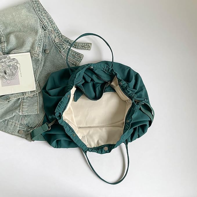 Stylish Crinkled Nylon Handbag with Adjustable Comfortable Strap and Spacious Interior Shoulder Bag for Work or Gym Use Bag